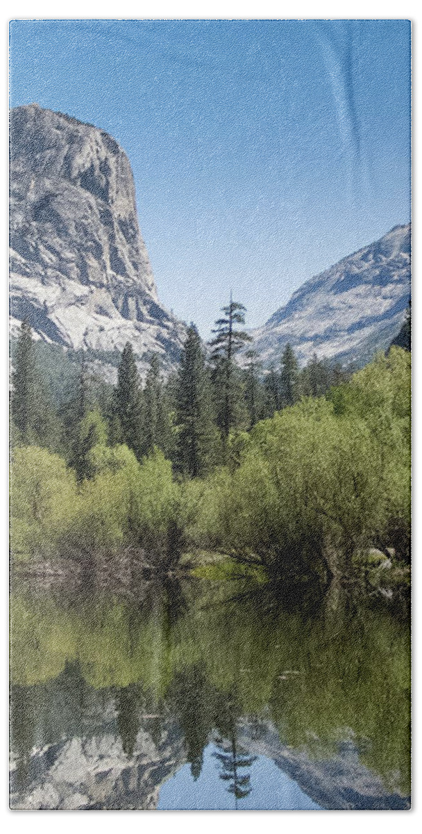 Mirror Lake Bath Towel featuring the photograph Mirror Lake in Yosemite by Susan Eileen Evans