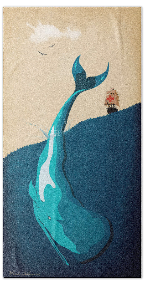 Moby Dick 2 Bath Towel by Mark Ashkenazi - Pixels Merch