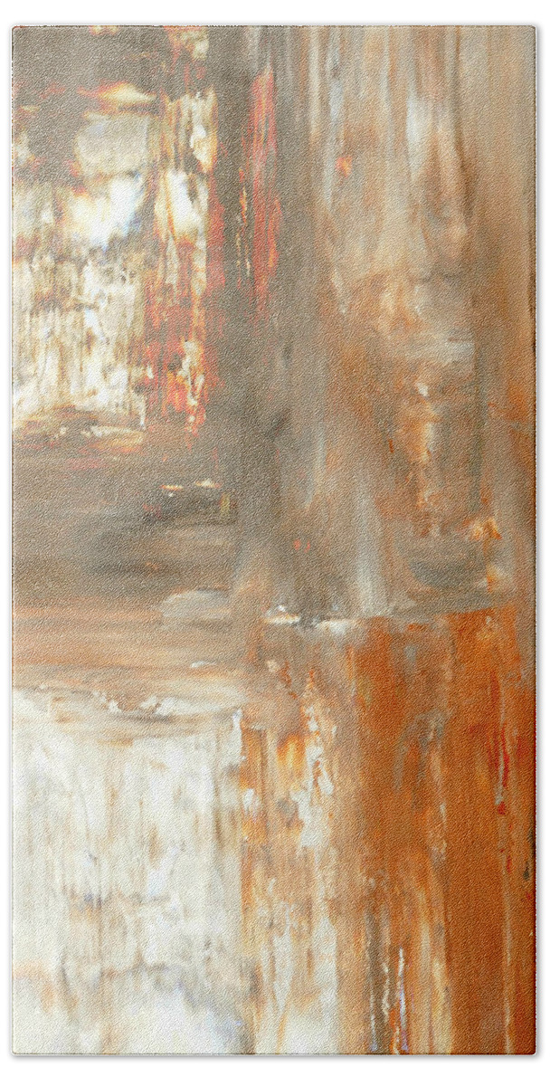 Brown Bath Towel featuring the painting Mocha by CarolLynn Tice