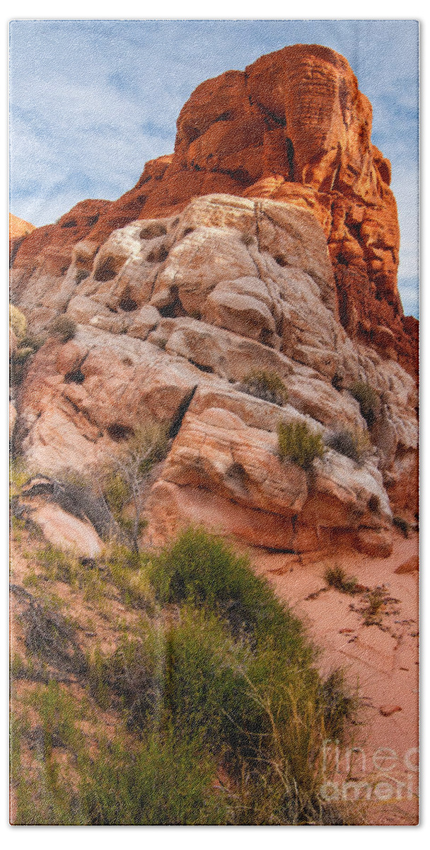 Mojave Bath Towel featuring the photograph Mojave Desert Sandstone Wash - Valley of Fire - Nevada by Gary Whitton