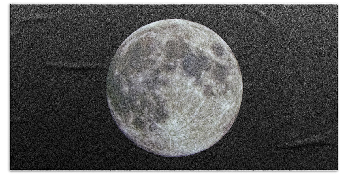 Constellation Bath Towel featuring the photograph Moon HDR by Greg Reed