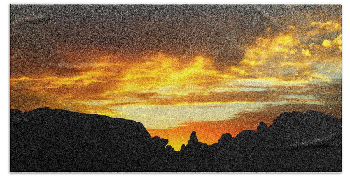 Sun Rise Bath Sheet featuring the photograph Morning At Arches National Park by Jeff Swan