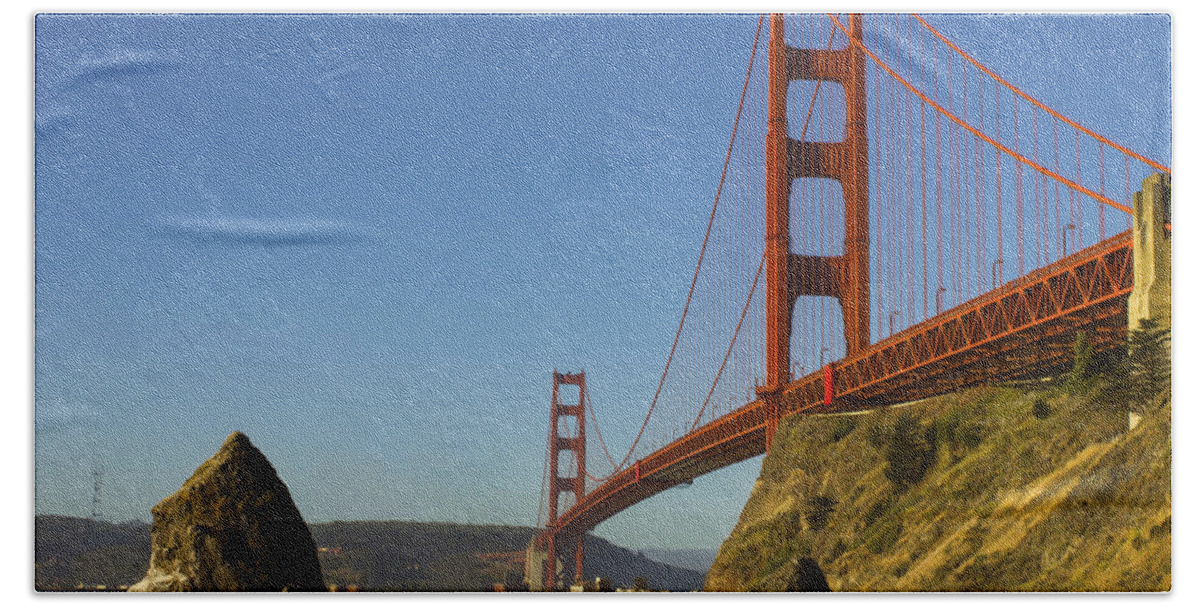 Golden Gate Bridge Hand Towel featuring the photograph Morning at the Golden Gate by Bryant Coffey