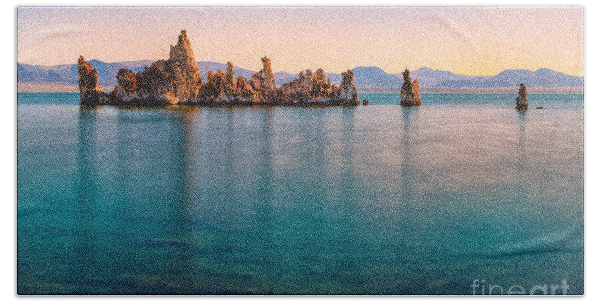 Mono Lake Bath Towel featuring the photograph Morning Blue by Anthony Michael Bonafede