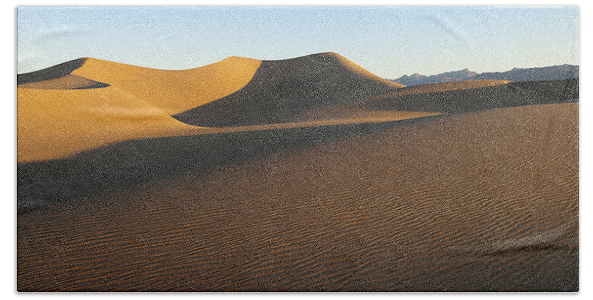 Mesquite Dunes Bath Towel featuring the photograph Morning Shadows by Joe Schofield