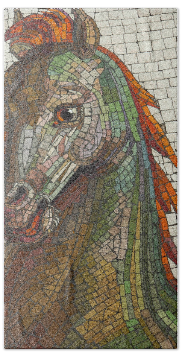 Horse Hand Towel featuring the photograph Mosaic Horse by Marcia Socolik