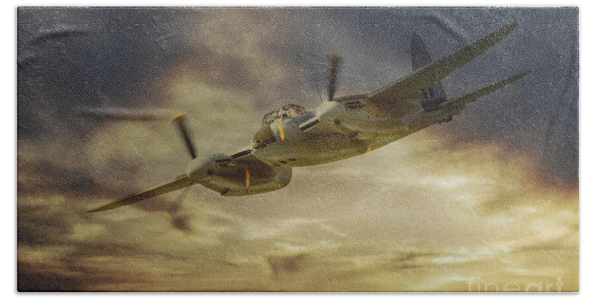 De Havilland Mosquito Bath Towel featuring the digital art Mosquito by Airpower Art
