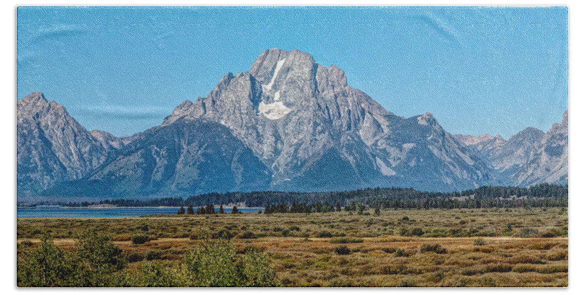 America Hand Towel featuring the photograph Mount Moran by John M Bailey