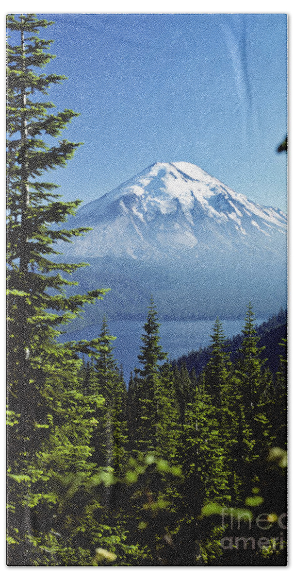 Mount St. Helens Bath Towel featuring the photograph Mount St. Helens And Spirit Lake by Thomas & Pat Leeson