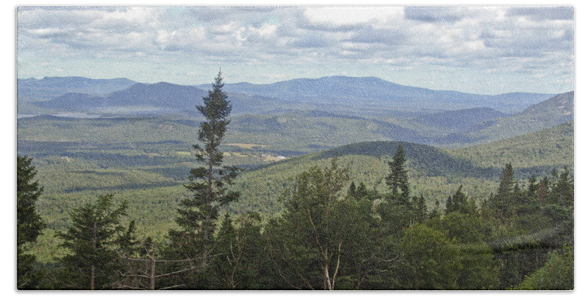 Adirondack Hand Towel featuring the photograph Mountains in summer by Eric Swan