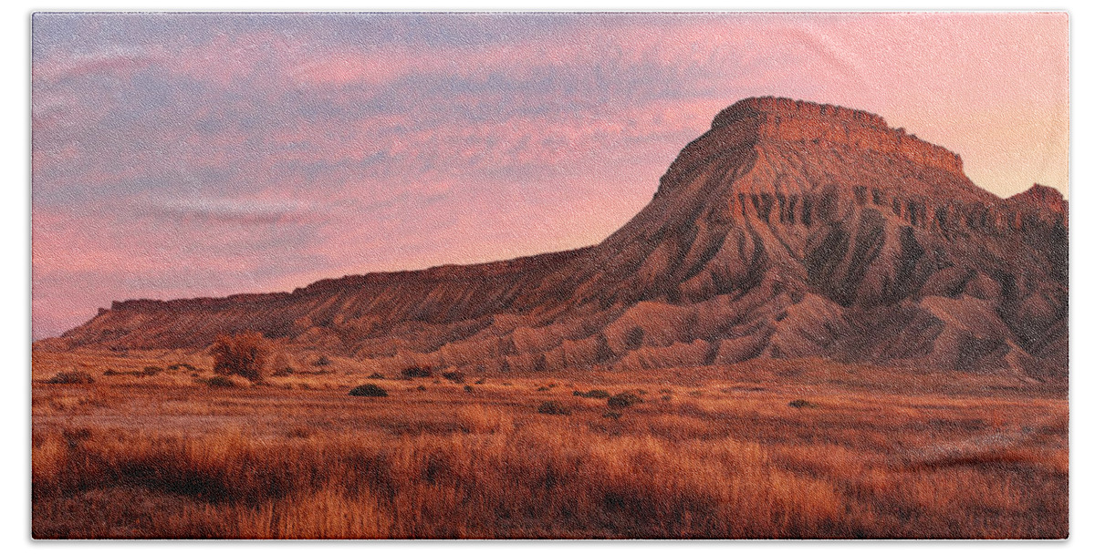 Mt Garfield Hand Towel featuring the photograph Mt Garfield Sunrise by Ronda Kimbrow