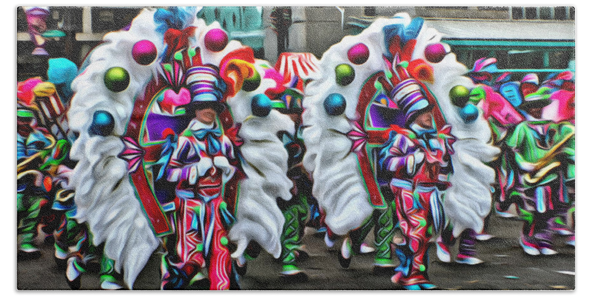 Mummers Parade Fancies Philadelphia Alicegipsonphotographs Hand Towel featuring the photograph Mummer Color by Alice Gipson