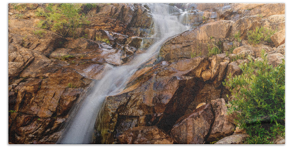 Giigmarie Bath Sheet featuring the photograph Murdock Basin Falls 2 by Gina Gardner