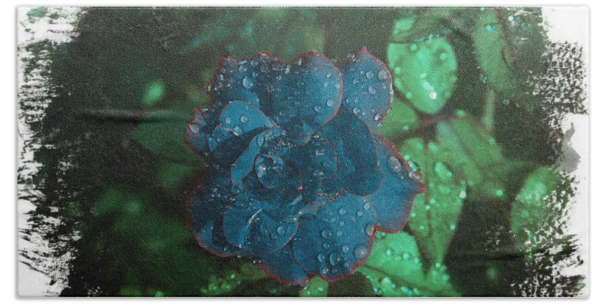 Rose Hand Towel featuring the photograph My Blue Rose by David Yocum