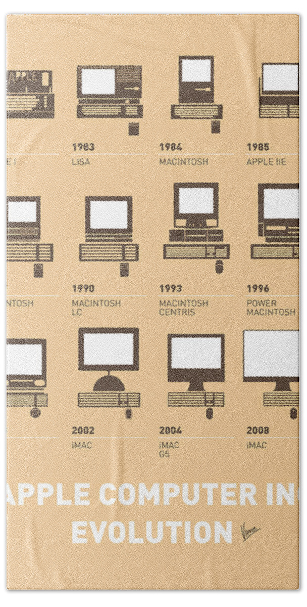 Minimal Bath Sheet featuring the digital art My Evolution Apple mac minimal poster by Chungkong Art