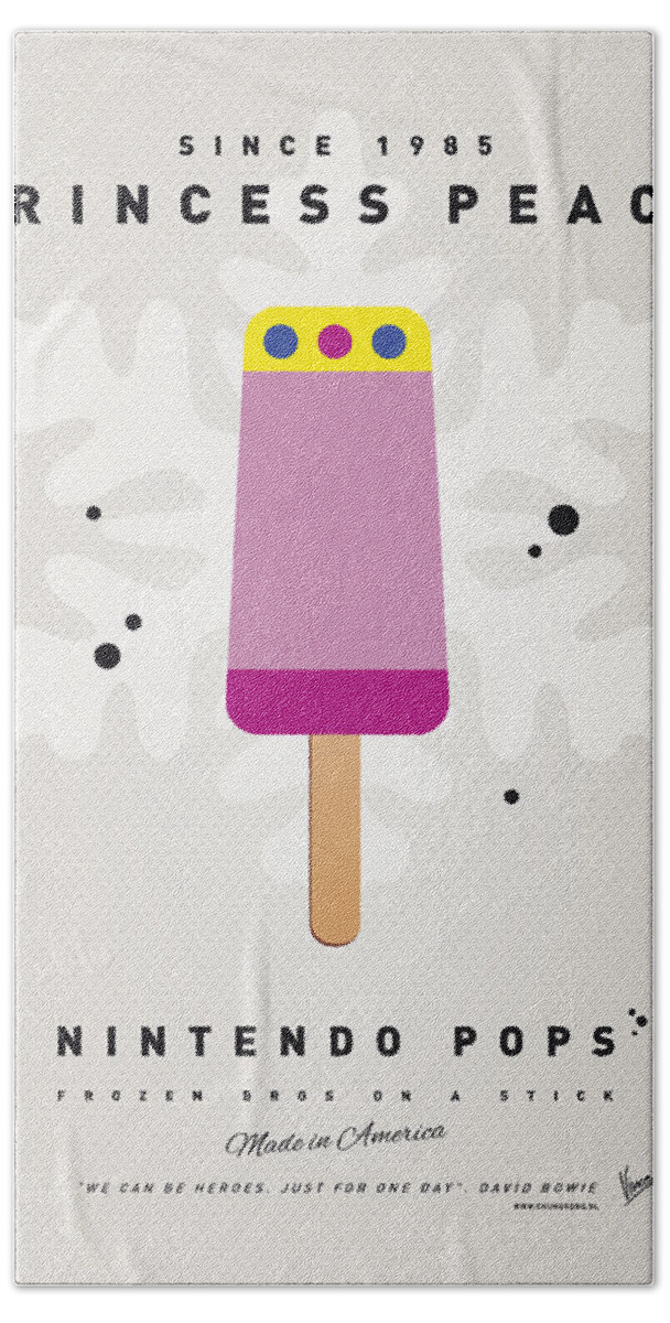 1 Up Hand Towel featuring the digital art My NINTENDO ICE POP - Princess Peach by Chungkong Art