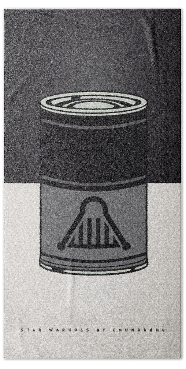 Star Bath Towel featuring the digital art My Star Warhols Darth Vader Minimal Can Poster by Chungkong Art