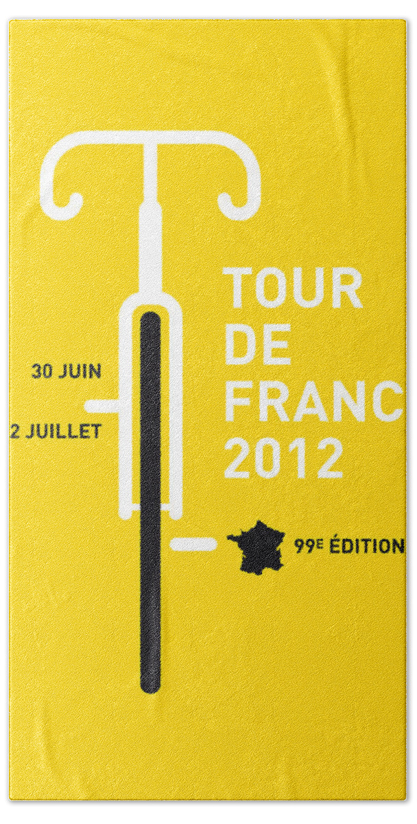 2012 Hand Towel featuring the digital art MY Tour de France 2012 minimal poster by Chungkong Art