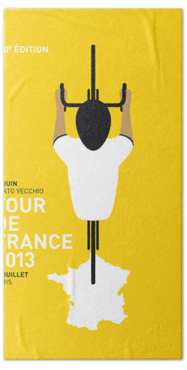 Cycling Bath Sheet featuring the digital art My Tour De France Minimal Poster by Chungkong Art