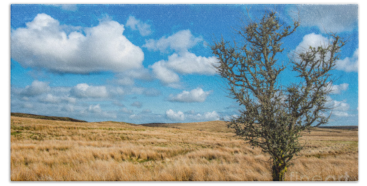 Clouds Hand Towel featuring the photograph Mynydd Hiraethog by Adrian Evans