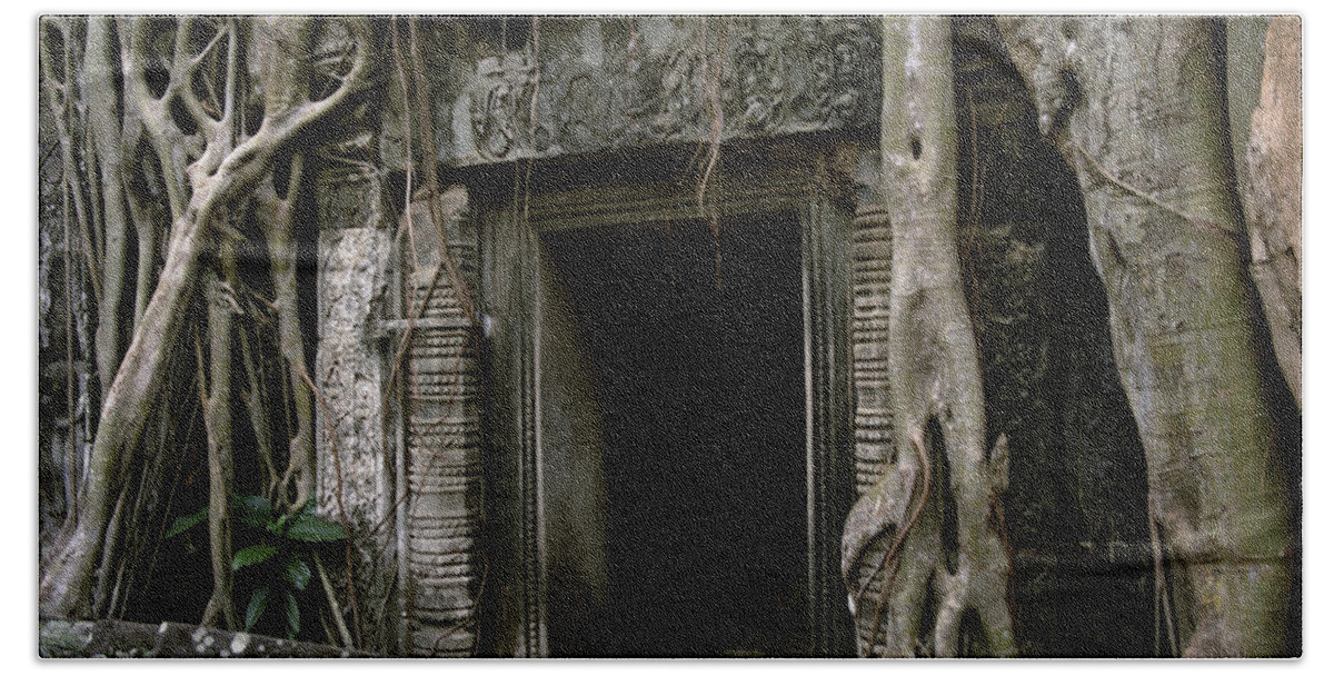 Ancient Bath Towel featuring the photograph Mysterious Ta Prohm by Shaun Higson