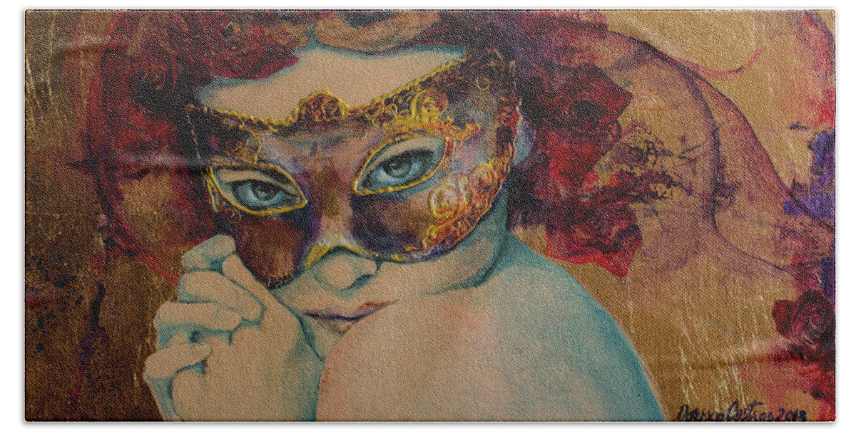 Fantasy Bath Towel featuring the painting Mystery Roses by Dorina Costras