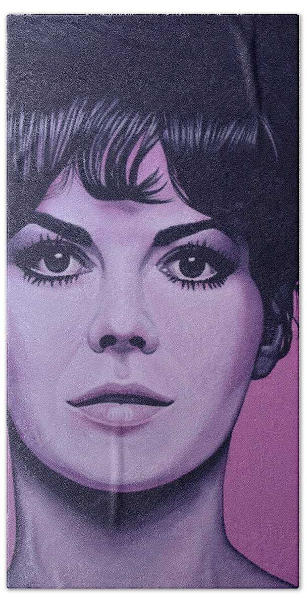 Natalie Wood Bath Towel featuring the painting Natalie Wood by Paul Meijering