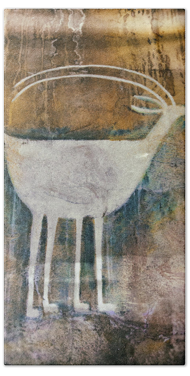 Indian Bath Towel featuring the photograph Native American Deer Pictograph by Jo Ann Tomaselli
