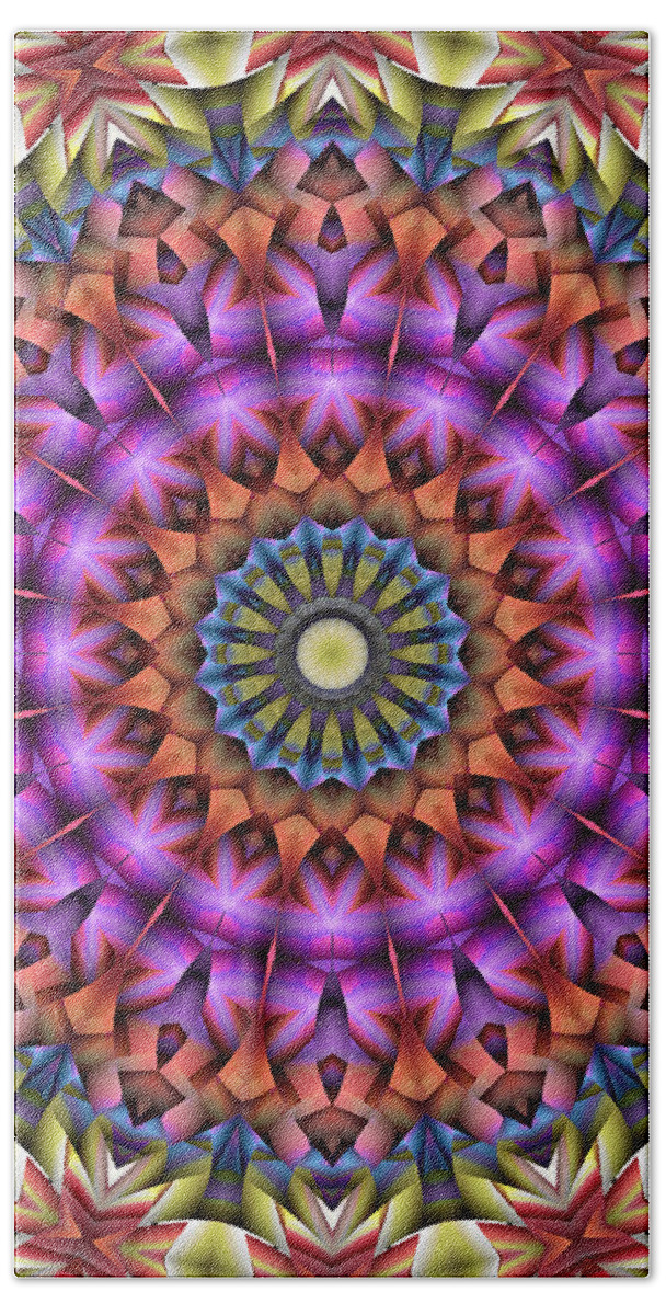 Kaleidoscope Hand Towel featuring the digital art Natural Attributes 19 vertical by Wendy J St Christopher