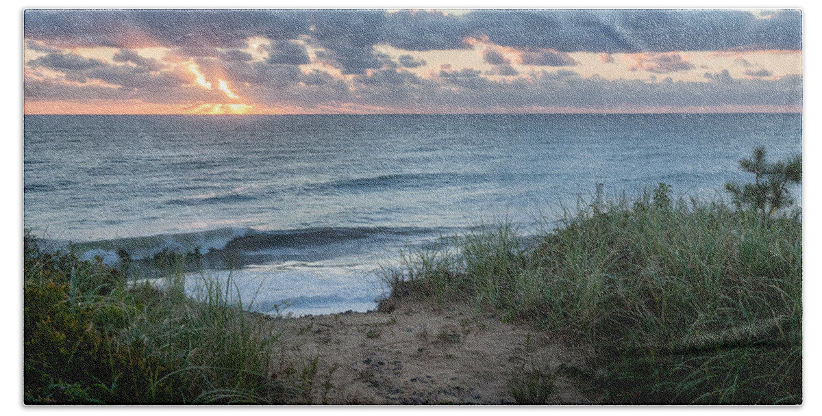 Nauset Light Beach Hand Towel featuring the photograph Nauset Light Beach Sunrise by Bill Wakeley