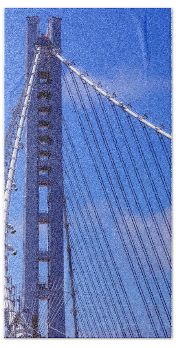 New Bath Towel featuring the photograph New Bay Bridge by Garry Gay