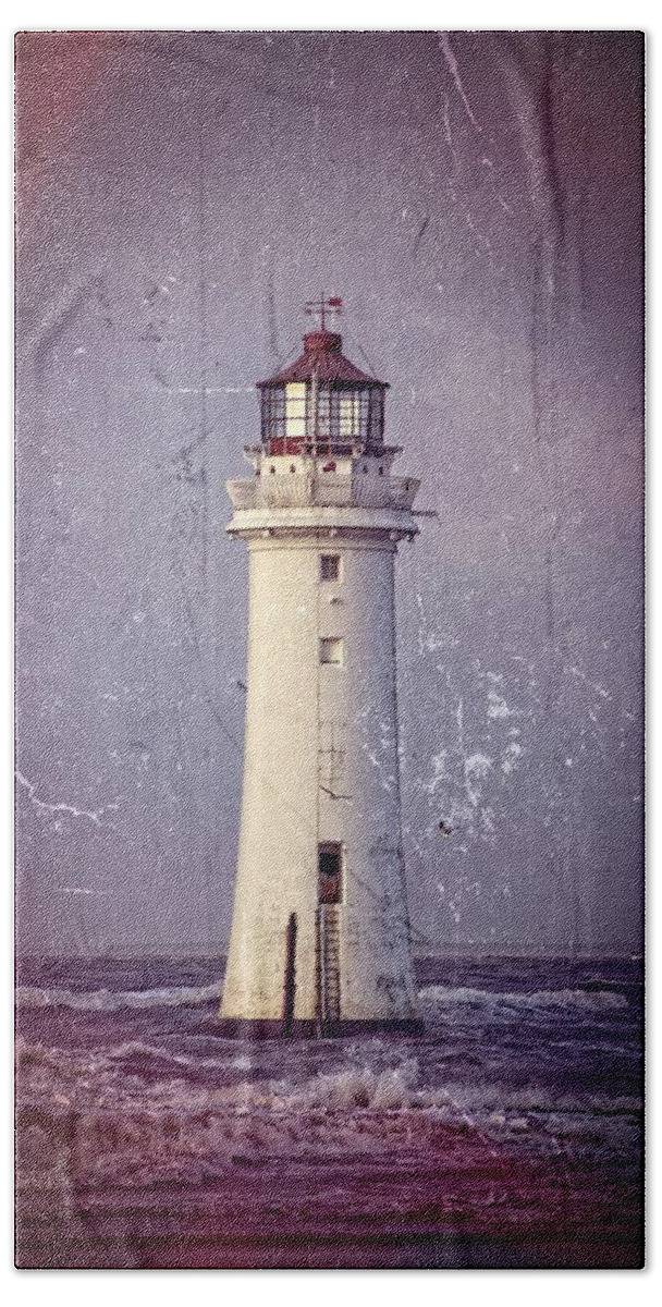 Lighthouse Hand Towel featuring the photograph New Brighton Lighthouse by Spikey Mouse Photography