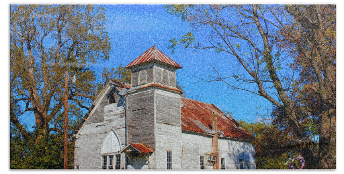 History Bath Towel featuring the photograph New Hope MB Church Estill MS by Karen Wagner