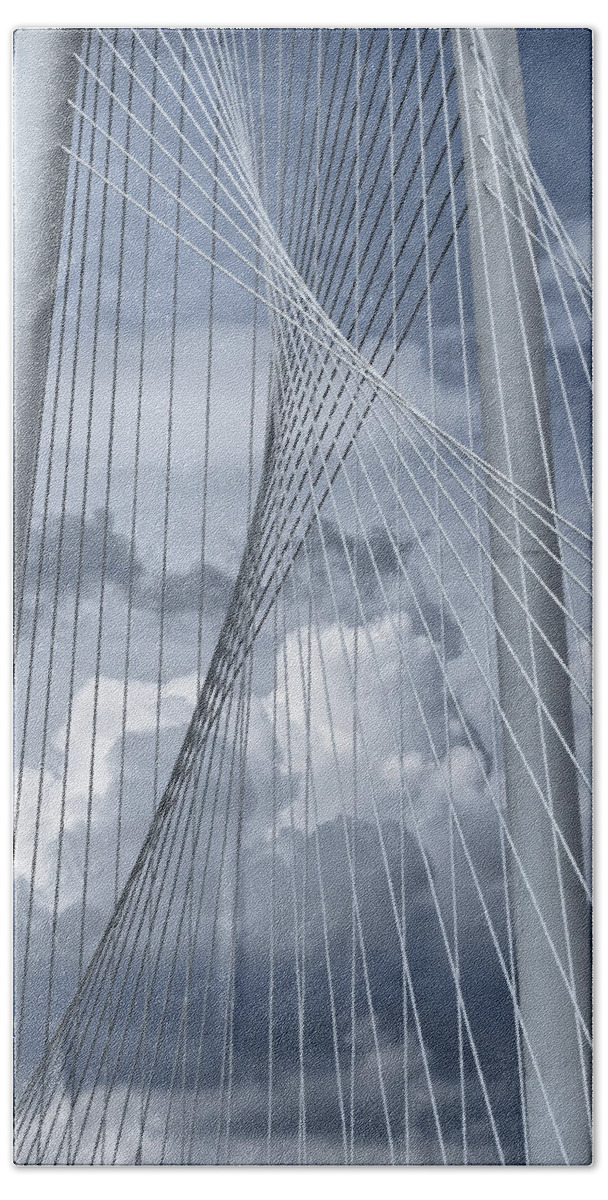 Bridge Bath Towel featuring the photograph New Skyline Bridge by Joan Carroll