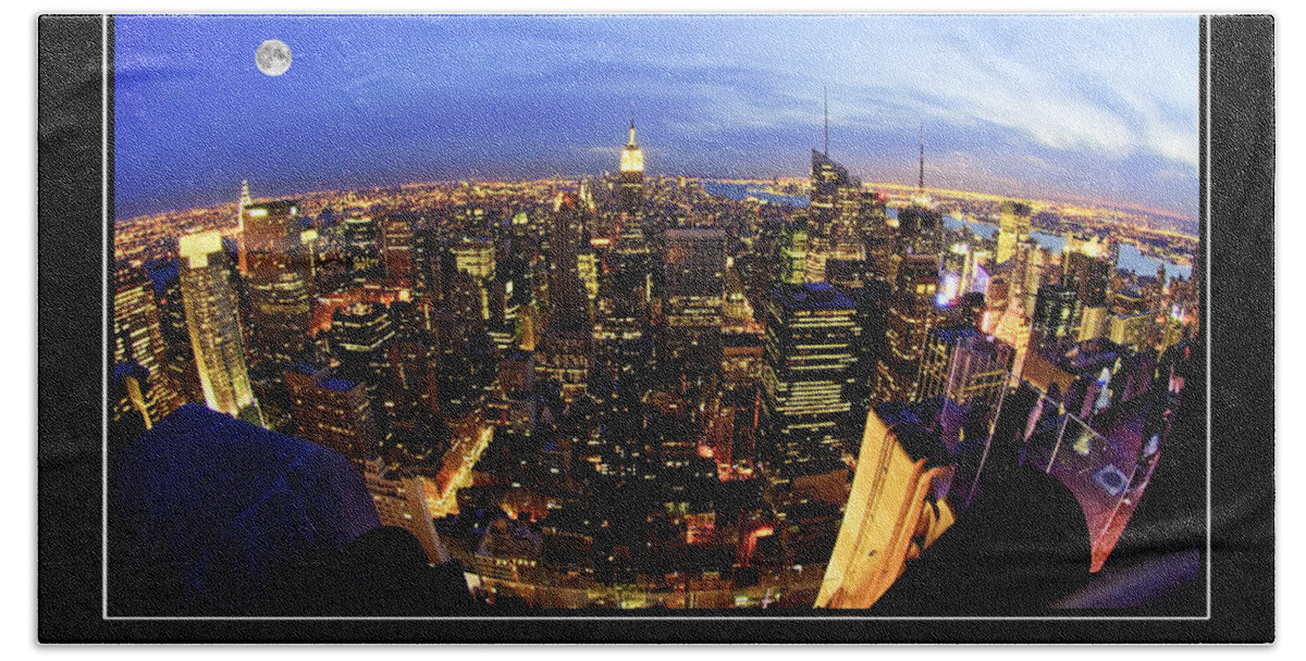 City Hand Towel featuring the photograph New York City Skyline by Anthony Sacco