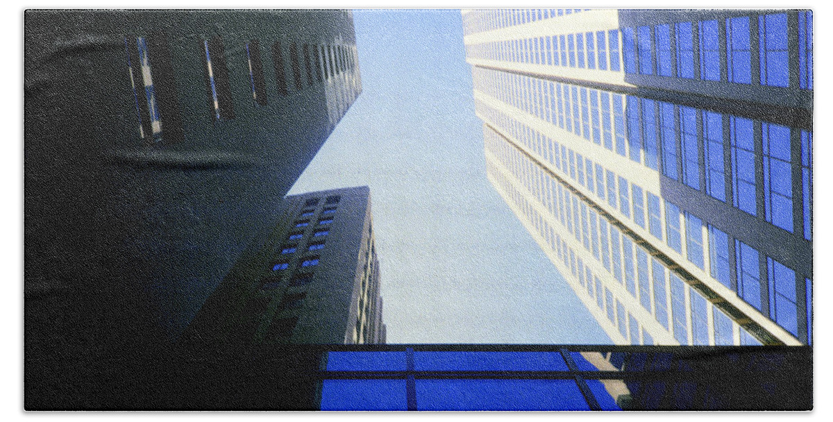 New York Bath Towel featuring the photograph 1984 New York City Skyscraper Canyon by Gordon James