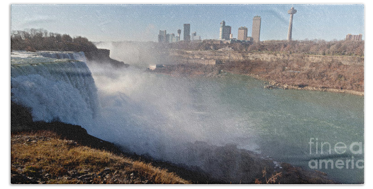 Niagara Falls Bath Towel featuring the photograph Niagara Falls Panorama by William Norton
