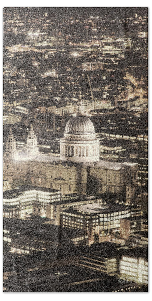 London Hand Towel featuring the photograph Night View over St Pauls by Jasna Buncic