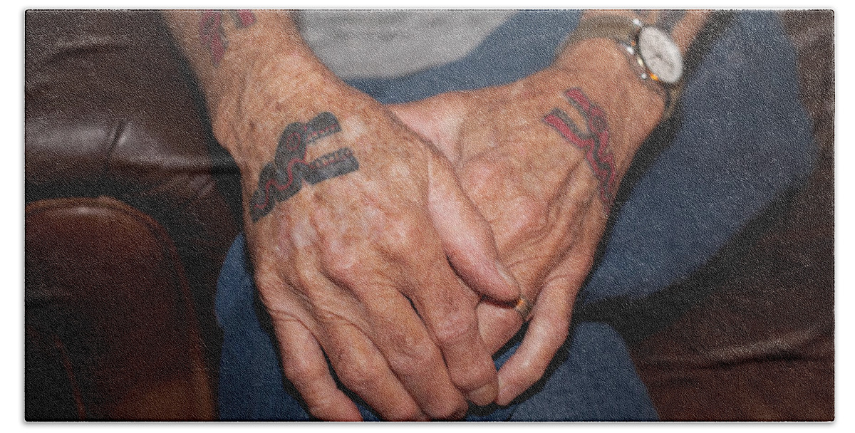 Tattoos Bath Towel featuring the photograph No Age Limit by Roselynne Broussard