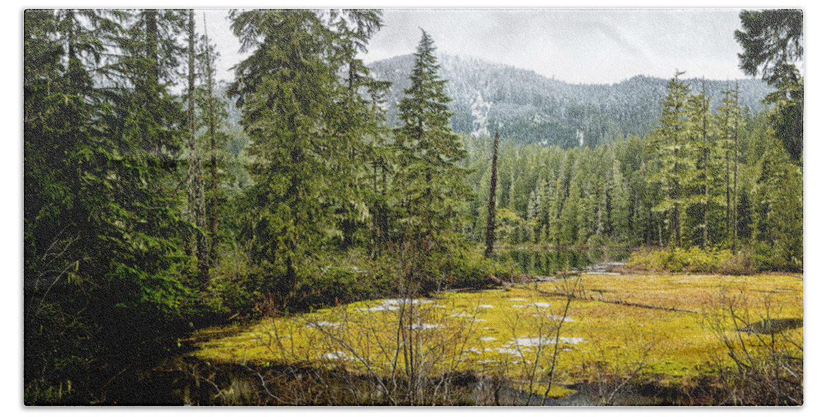 Hidden Lake Hand Towel featuring the photograph No Man's Land by Belinda Greb
