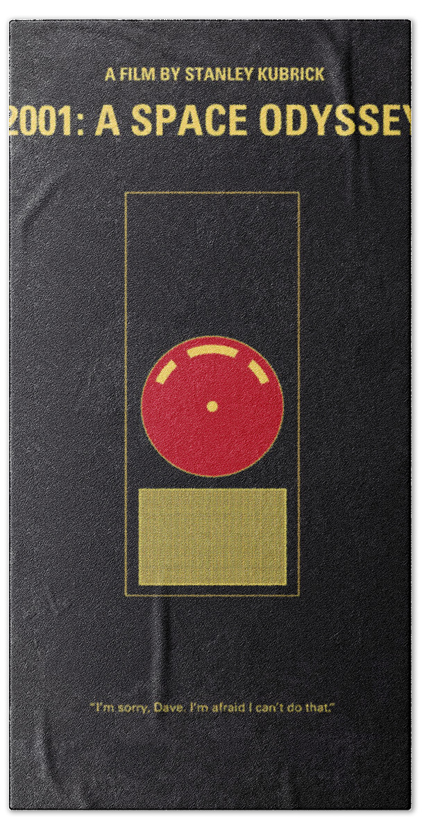 2001: A Space Odyssey Hand Towel featuring the digital art No003 My 2001 A space odyssey 2000 minimal movie poster by Chungkong Art