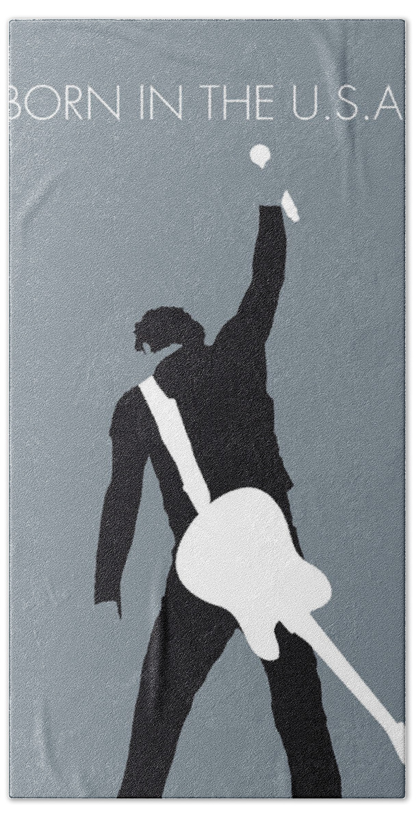 Bruce Bath Sheet featuring the digital art No017 MY Bruce Springsteen Minimal Music poster by Chungkong Art