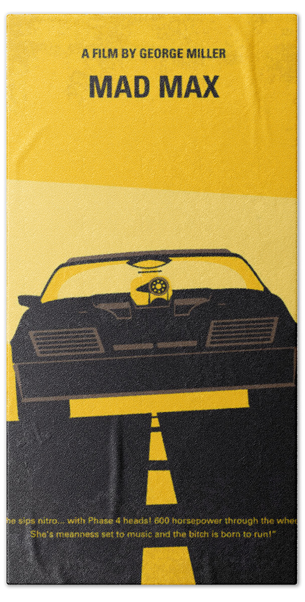 Mad Max Hand Towel featuring the digital art No051 My Mad Max minimal movie poster by Chungkong Art