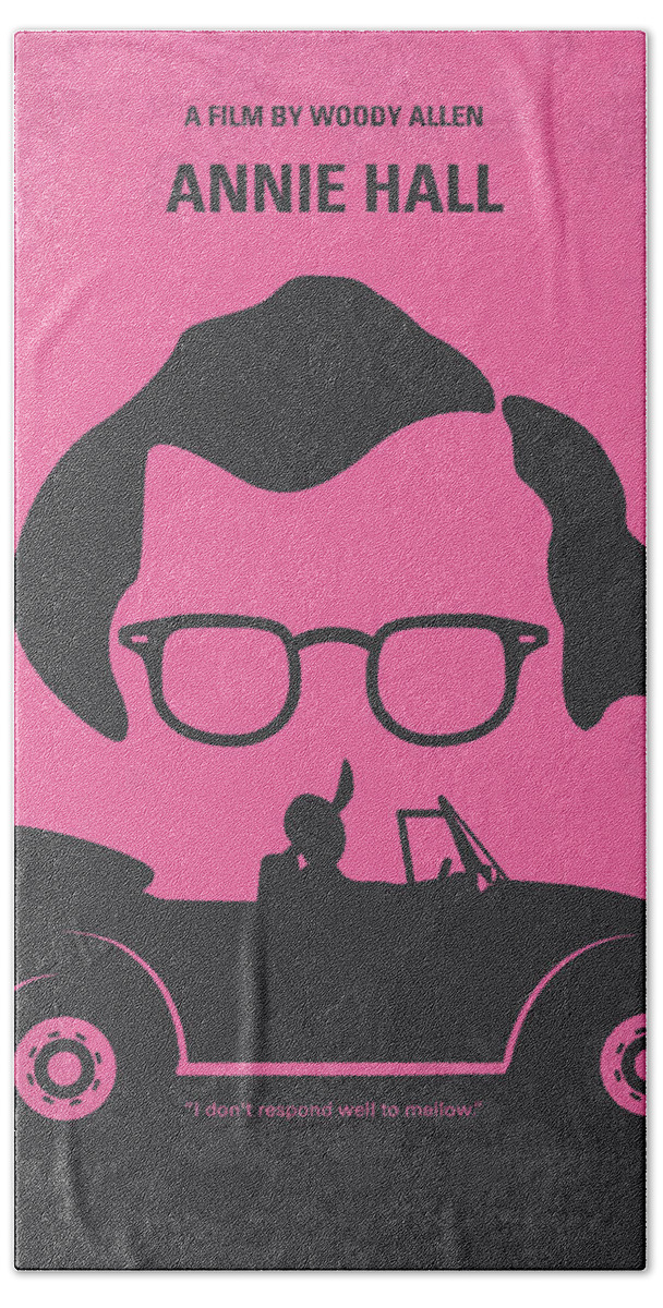Annie Hand Towel featuring the digital art No147 My Annie Hall minimal movie poster by Chungkong Art