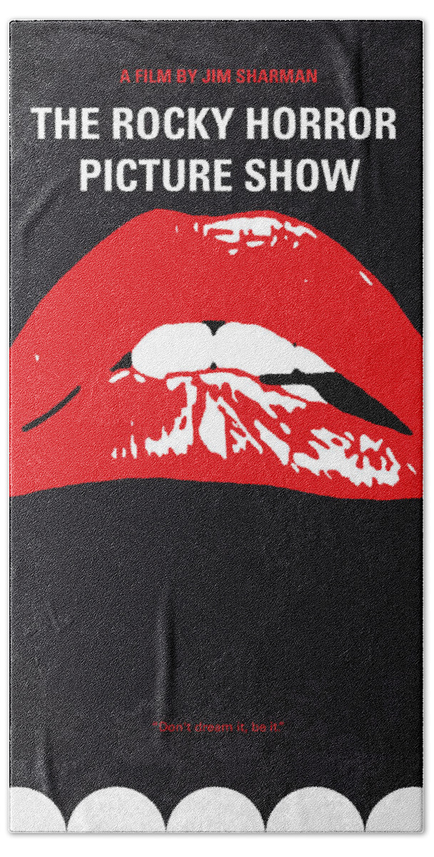 The Rocky Horror Picture Show Bath Sheet featuring the digital art No153 My The Rocky Horror Picture Show minimal movie poster by Chungkong Art
