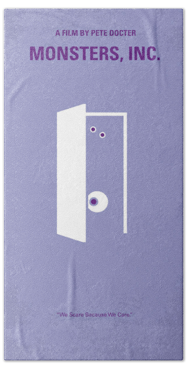 Monster Inc Hand Towel featuring the digital art No161 My Monster Inc minimal movie poster by Chungkong Art
