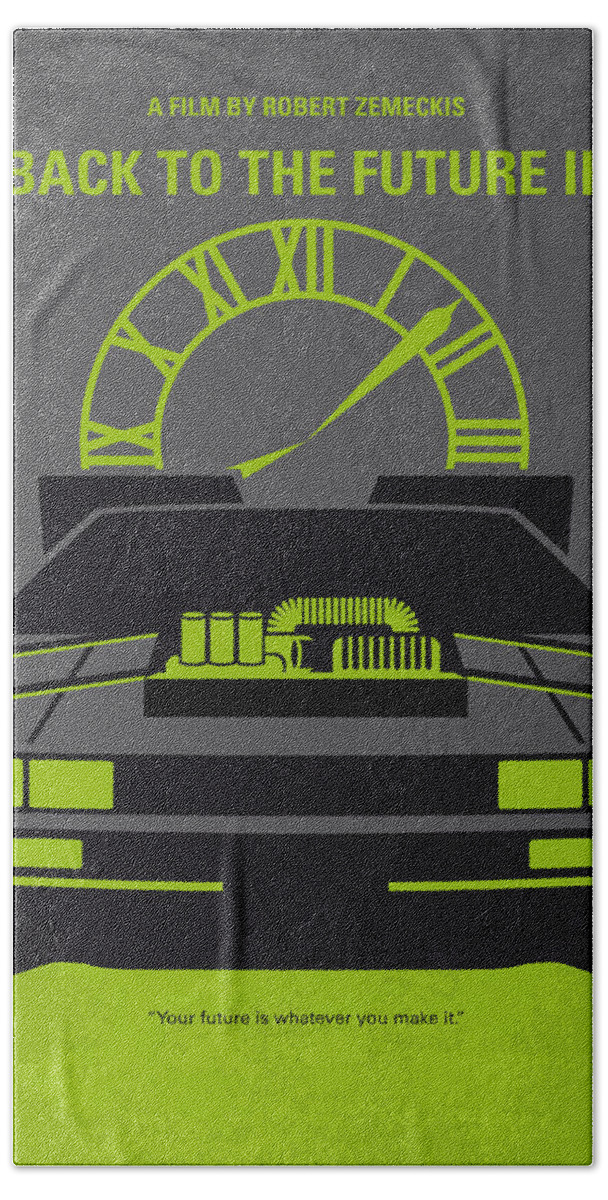 Back To The Future Bath Sheet featuring the digital art No183 My Back to the Future minimal movie poster-part III by Chungkong Art