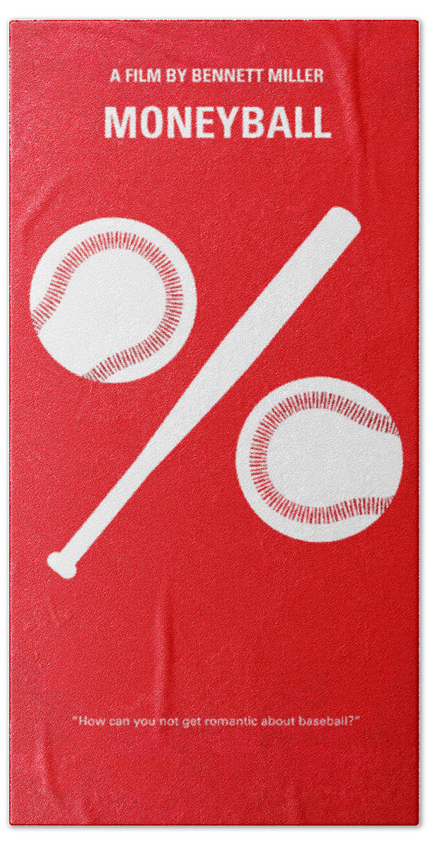 Sports Hand Towel featuring the digital art No191 My Moneyball minimal movie poster by Chungkong Art