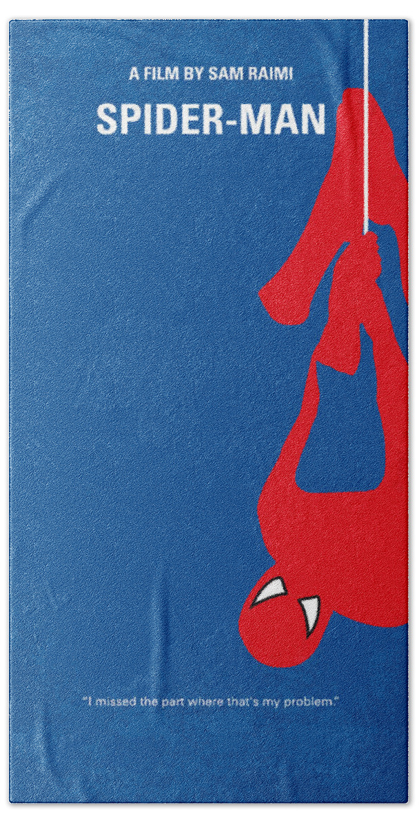 Spider-man Bath Sheet featuring the digital art No201 My Spiderman minimal movie poster by Chungkong Art