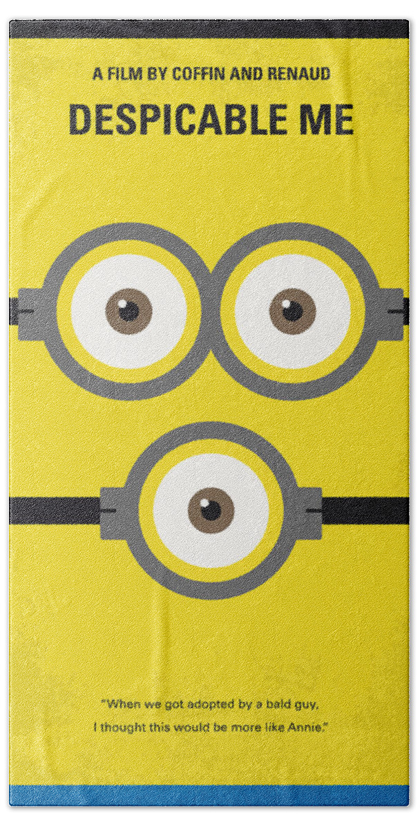Despicable Me Hand Towel featuring the digital art No213 My Despicable me minimal movie poster by Chungkong Art